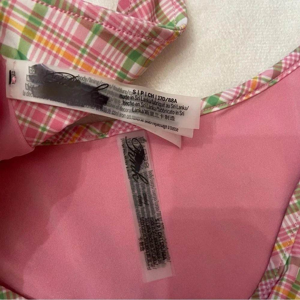 New! Frankie's Bikinis x PINK golden hour strawberry Plaid Bikini 3991